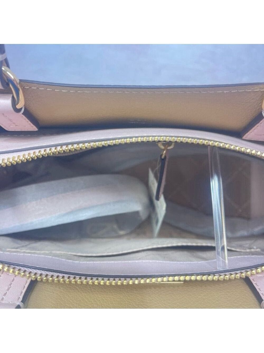 Michael Kors Reed Large CZ Belted Satchel & Matching Wallet Powder Blush Pink - Picture 6 of 14